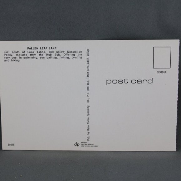 Vintage Postcard - Fallen Leaf Lake Lake Tahoe Area - Dexter Press - Picture 2 of 3